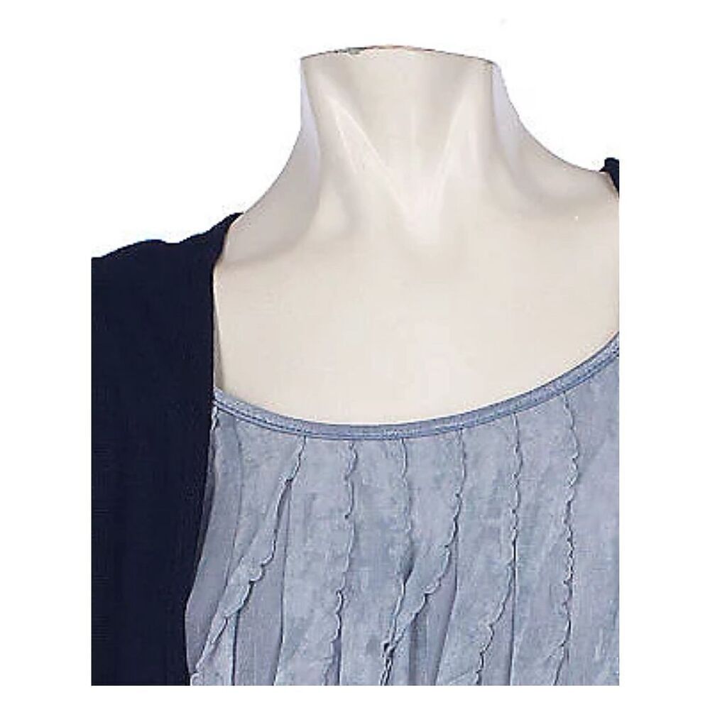 Effortless Style Womens 3X Citiknits Top Eyelash One Piece Duet Navy/Multi NWT‎